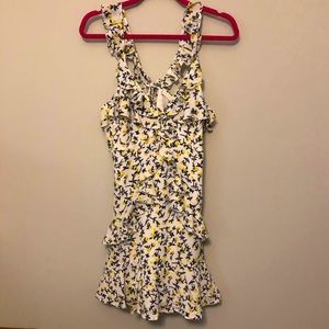 Yellow Roses Ruffle Sun Dress